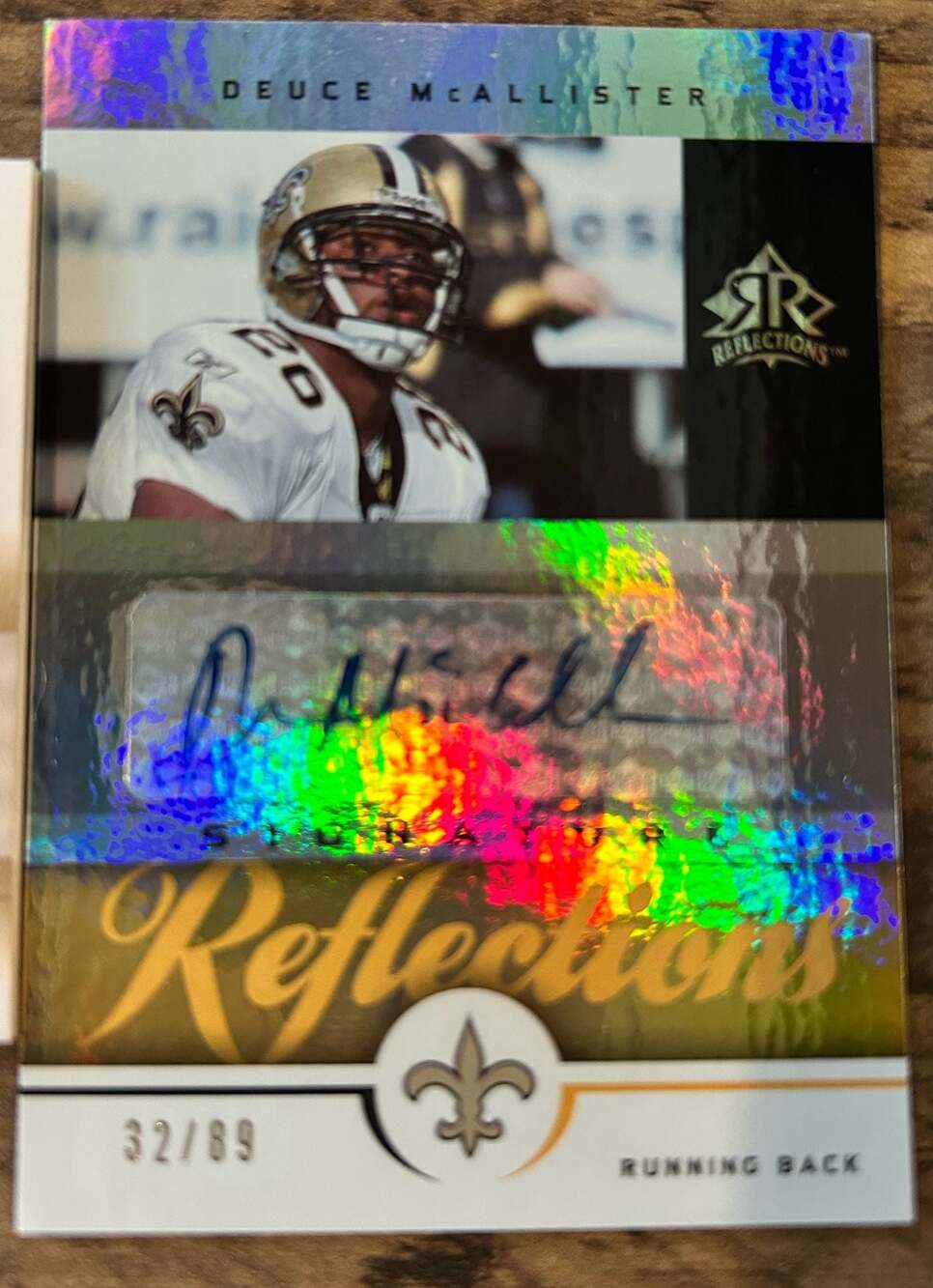 2005 UD Reflections Signature Reflections Deuce McAllister Autograph Card 32/89